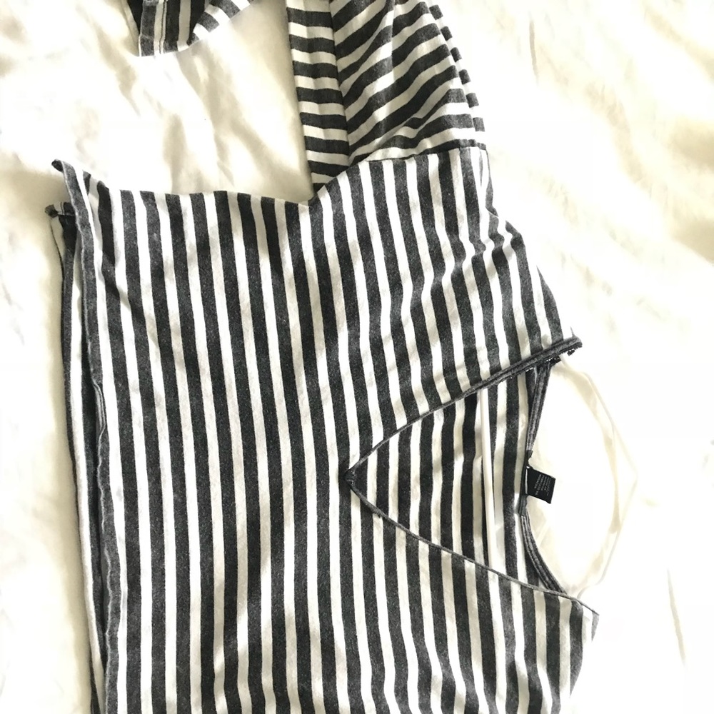 Striped forever 21 cropped t-shirt